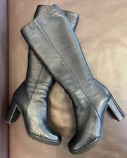 Warmer sexy Lederstiefel Gr.37 John Grey schwarz Lammfell? neuwertig! 8cm