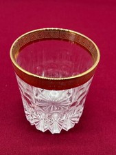 BLEIKRISTALL KRISTALL GLAS BREITER GOLDRAND H/Du 8,4/7,9cm WHISKEYGLAS