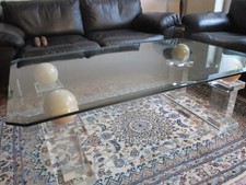 Designer Tisch, Plexi, Marmor