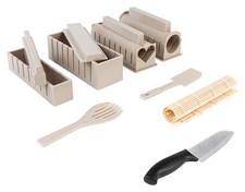 Livarno home Sushi Maker Set Kunststoff FSC GRS 8 Einsätze Bambusmatte Messer