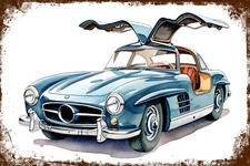 Retro blechschild auto - car, pkw