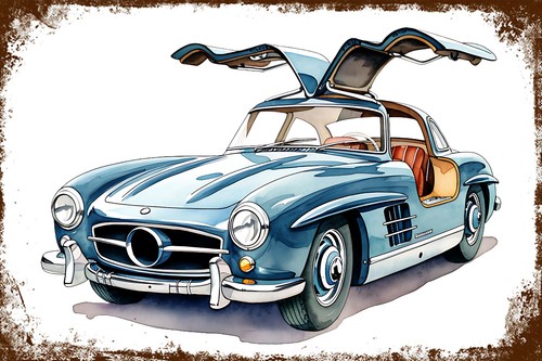 Retro blechschild auto car pkw - blechschild,