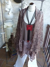 5225 Leger braun Spitze Überwurf Jäckchen