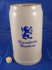 Alter Bierkrug LÖWENBRÄU BAMBERG 1L. Bayern Krug Maßkrug rar