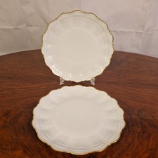 Giraud Limoges „Corail Gold“ 2 Speiseteller Weiß Goldrand Ø 26cm Porzellan