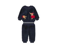 Baby Weihnachten Plüschanzug mit Stickerei 62 bis 68 2-Teilig Freizeitanzug