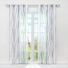 Gardine mit Kräuselband Ösen Schlaufen Dekovorhang Transparent Wohnzimmer Voile