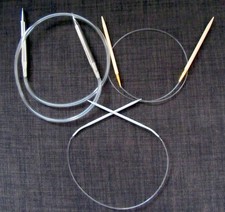 3 Rundstricknadeln: 12.0/100, 6.0/80, 4.0/60 , versch. Materialien, hochwertig