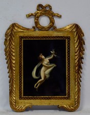 Ende des 19. Jahrhunderts, altes Gemälde, Akt, ‚Nymphe mit Taube‘, Öl, 58 x 43,5