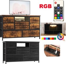Sideboard Schrank Kommode Anrichte mit 8 Schubladen LED RGB Beistellschrank