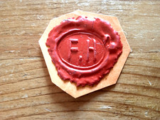 ANTIKES SIEGEL Wachs-Abguss Initialen F.H