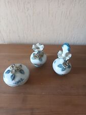 Porzellan Frisiertisch Toiletten Set Parfüm Flakon Deckel Dose Vase