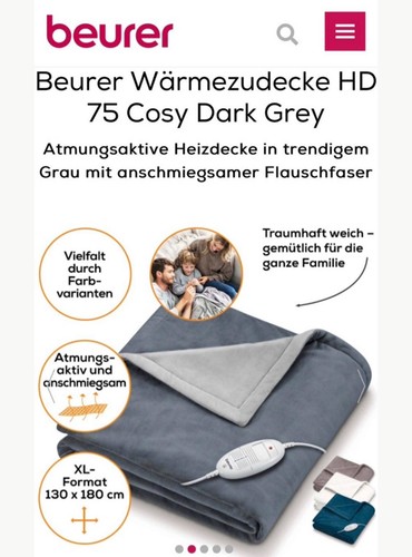 Beurer heizdecke beuer neu - beuer, und