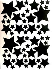 Reflektierend ! 52 Aufkleber Sterne, Reflektor, Autoaufkleber, schwarz REFLEX