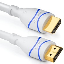 deleyCON 7,5m HDMI Kabel HDMI 2.0 kompatibel 4K UHD 2160p FULL HD 1080p 3D weiß