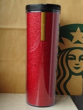 Starbucks Tumbler Thermobecher Weihnachten Badge Glitter Glitzer rot 16oz NEU