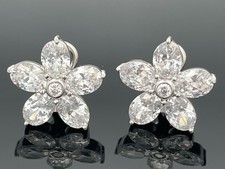 OHRCLIPSTECKER AUS 925/- SILBER RHODINIERT MIT ZIRKONIA SCHMUCKJAGD