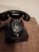 W 49- Altes  Bakelit Telefon mit Drehscheibe, schwarz.  -R