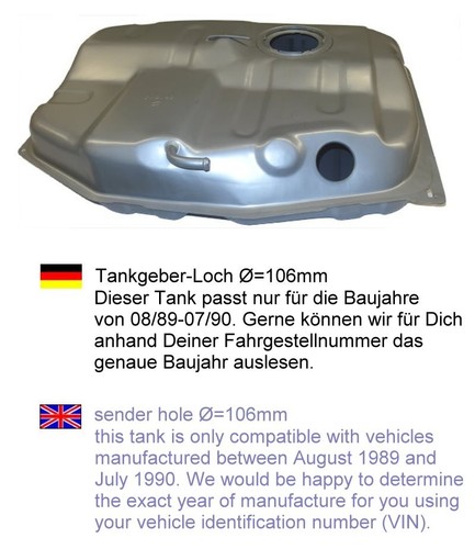 Ford escort mk4 - tank, only