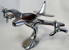  Flugzeug Metall Propellerflugzeug viermotorig Propeller Alu Aluminium Deko