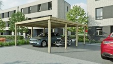 Carport 5x6 m Überdachung Holz Kiefer kdi inkl. Trapezdach Doppelcarport B-Ware