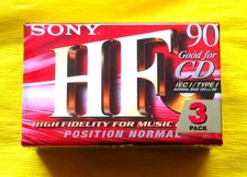 3x SONY HF 90 Cassette Tapes