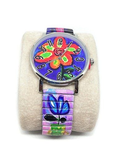 Trendige damenuhr blumenmuster - trendige,