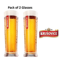 Krusovice Glas (2 Stück) Tschechisches Bier Pint Glas 20oz Nukleiert Krusovice Gläser