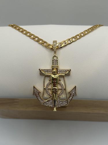 Premium 18k gold cz anker - xp, |