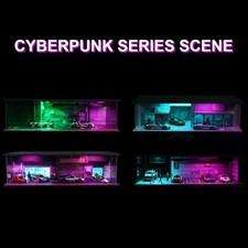Diorama 1:64 Cyberpunk Garage Modell LED-Beleuchtung Parkplatzszene Modell DE