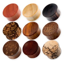 Holz Plug Flesh Tunnel Konkav Ohr Piercing verschiedene Holzarten 2-30 mm 
