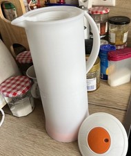 1 Liter Tupperware Thermowächter Pitcher Weiß/ Orange Tee Kanne