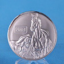 Tokelau 5 $ 2014 Lunar Year of the horse  1 Oz Silber ST