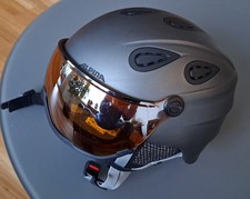 Alpina Skihelm Grap Visor, Herren Gr. 54-57, grau-matt mit Visir - TOP erhalten