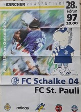 PLAKAT Schalke 04 FC SANKT PAULI 1997 Poster S04 Fussball Fan Parkstadion bild