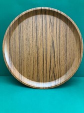 Werzalit Kunststoff Serviertablett Holzoptik Adventskranzteller ⌀ 40 cm  Vintage