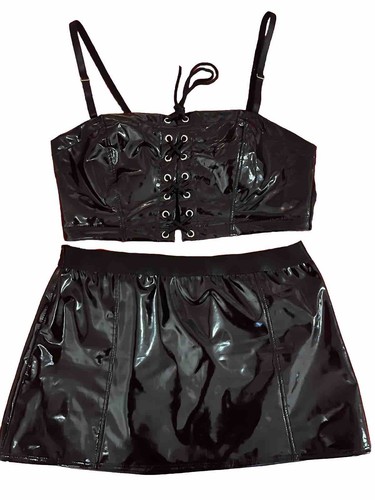 Lack outfit teilig - lack, pu-leder