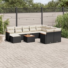 Gartenmöbel Sofa Garten Garnitur Lounge Sitzgruppe 11-tlg. Poly Rattan vidaXL