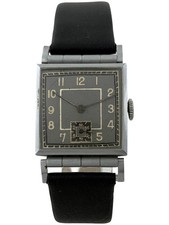 Art Deco Herrenarmbanduhr Handaufzug mit bicolor Ziffernblatt, funktioniert