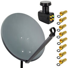 B-WARE NR1758 PremiumX 60cm Sat Antenne Anthrazit Satanlage SAT Spiegel Quad LNB