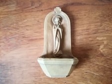 Vintage Weihwasserbecken Weihwasserkessel Masse braun gold Kreuz 12 cm