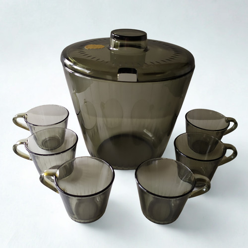 Vintage rauchglas bowle - vintage,