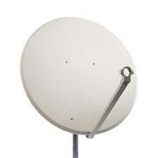 PremiumX 100cm Satelliten Schüssel Stahl Hellgrau Offset Antenne SAT Spiegel 4K