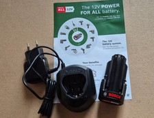 BOSCH 12 Volt, 2.0 Ah Ersatzakku für viele Boschgeräte, Ladestation mit LED 