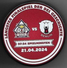 Eishockey Puck  EISBÄREN BERLIN LÄNGSTES FINAL SPIEL VS BREMERHAVEN    DEL NHL