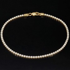 Tennisarmband mit Weissen Zirkonia 18,5cm 585 14K ECHT GOLD NEU Goldarmband