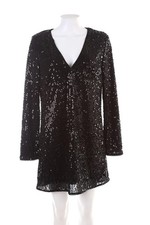 H&M Kleid Pailletten M schwarz