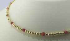 187) Halskette mit Silber Kugeln und Synthetischer Opal Länge 39,cm