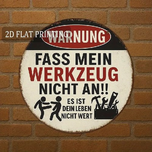 Blechschild rund fass - blechschild,
