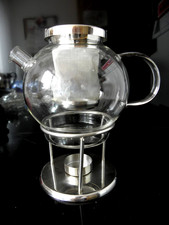 Teekanne Glas & Stövchen mit Siebeinsatz unbenutzt